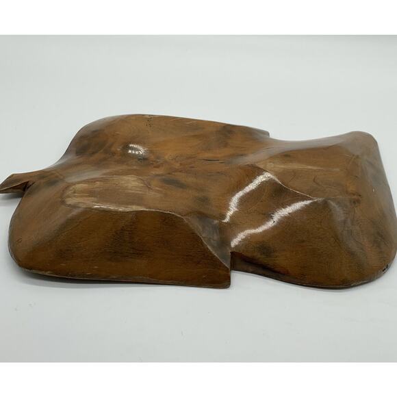 Vntg Mexican Folk Art Wooden Wood Divided Bowl/Tray 14” Long 8” Wide Flowers - Picture 7 of 12